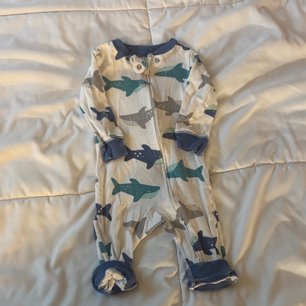 Carter's Blue and Gray Shark Print Bodysuit
